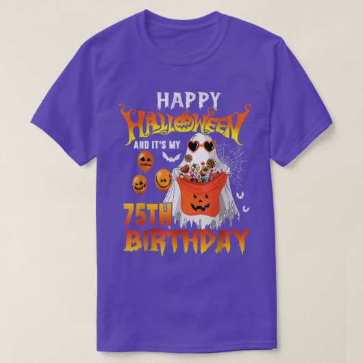Happy Halloween And Yes It's My 75th Birthday Octo Tシャツ (デザイン正面)