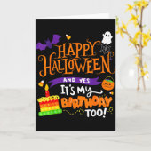 Happy Halloween And Yes It's My Birthday Halloween カード (黄色い花)
