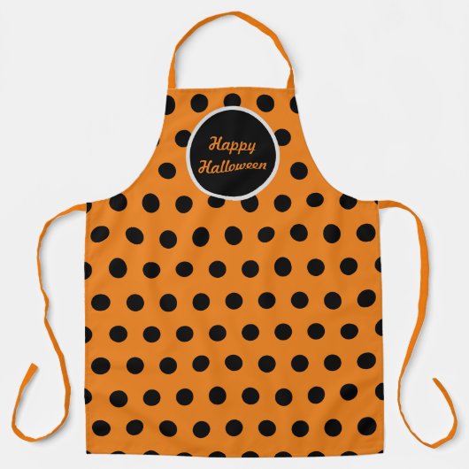 Happy Halloween Apron (Orange & Black) エプロン (正面)