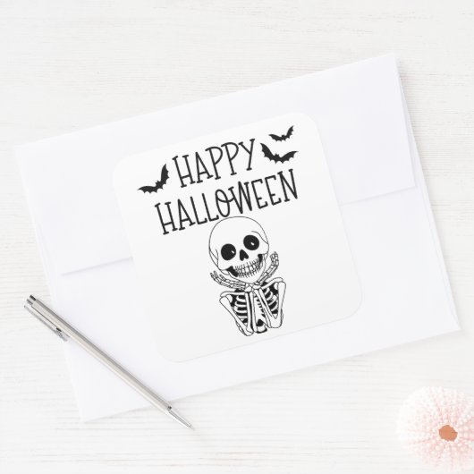 Happy Halloween Autocollant スクエアシール (封筒)
