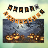 Happy Halloween Banner, Witches, Pumkins ウィンドウサイン (シート3)