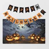 Happy Halloween Banner, Witches, Pumkins ウィンドウサイン (シート)