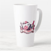 Happy Halloween Banner with Castle, Pumpkin, Black カフェラテマグ (右アングル)