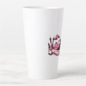 Happy Halloween Banner with Castle, Pumpkin, Black カフェラテマグ (正面)