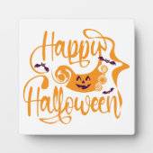 Happy Halloween bats and jack o'lantern フォトプラーク (正面)