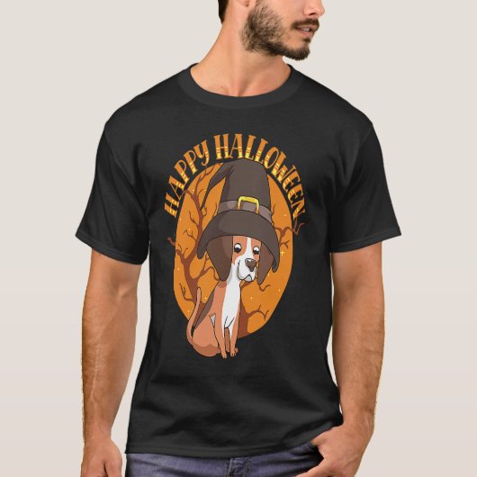 Happy Halloween Beagle Witch Dog  Animal Halloween Tシャツ (正面)