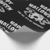 happy halloween birthday skull goth ラッピングペーパー (角)