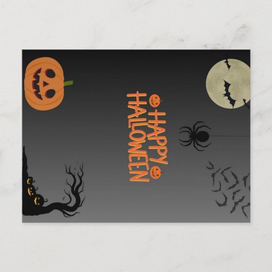 Happy Halloween Black ポストカード (正面)