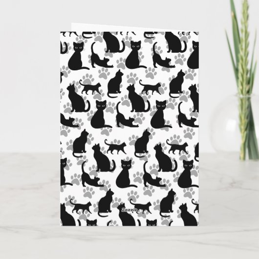 Happy Halloween Black Cat Customizable Card カード (裏面)