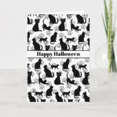 Happy Halloween Black Cat Customizable Card カード (正面)