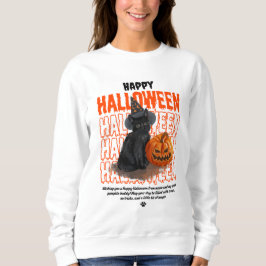 Happy Halloween Black Cat &Pumpkin Women's Hoodie  スウェットシャツ