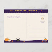 Happy Halloween Black Cat Pumpkins Witch Moon Post ポストカード (裏面)