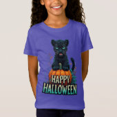Happy Halloween Black Panther Kitten Tシャツ (正面)