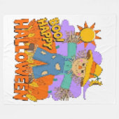 Happy Halloween boy  フリースブランケット (正面(横))