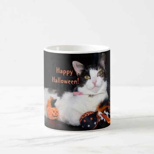 Happy Halloween Calico Cat  コーヒーマグカップ (中央)
