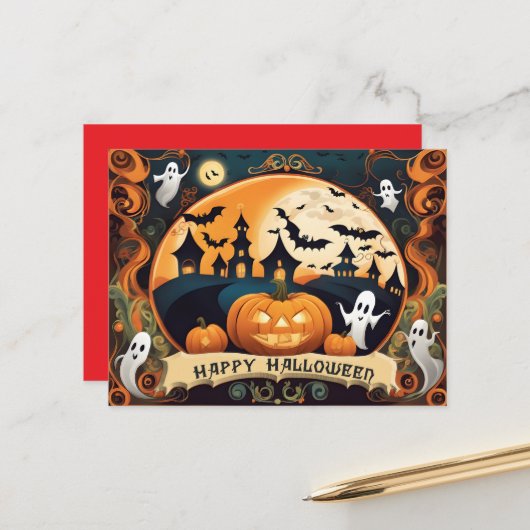 Happy Halloween card シーズンポストカード (正面/裏面インサイチュ)