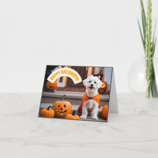 Happy Halloween Card with a puppy シーズンカード