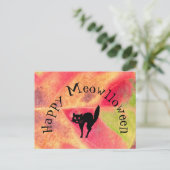 Happy Halloween Cat Meow Postcard ポストカード (スタンド正面)