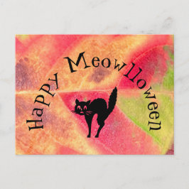 Happy Halloween Cat Meow Postcard ポストカード