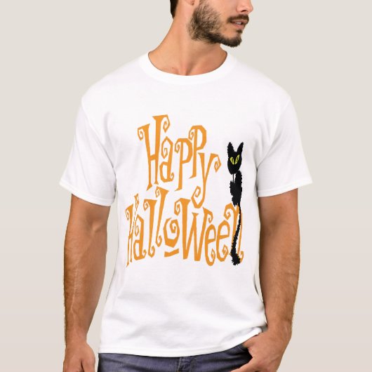 HAPPY HALLOWEEN CAT Tシャツ (正面)