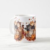 Happy Halloween Cats and Pumpkins コーヒーマグカップ (正面左)