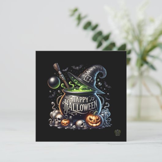 Happy Halloween Cauldron Invitation 招待状 (スタンド正面)