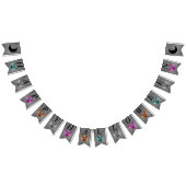 Happy Halloween Colourful Flying Bats Dark Grey バンティングフラッグ (全)