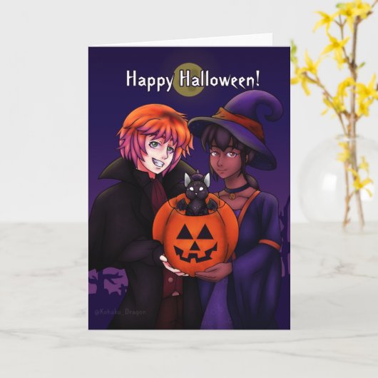 Happy Halloween Costumes カード (黄色い花)