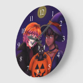 Happy Halloween Costumes ラージ壁時計 (傾斜)