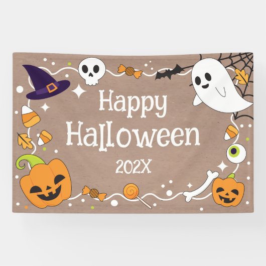 Happy Halloween craft party banner 横断幕 (横)