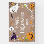 Happy Halloween craft party banner 横断幕 (縦)