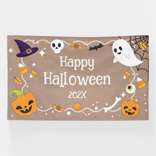 Happy Halloween craft party banner 横断幕 (横)