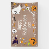 Happy Halloween craft party banner 横断幕 (縦)