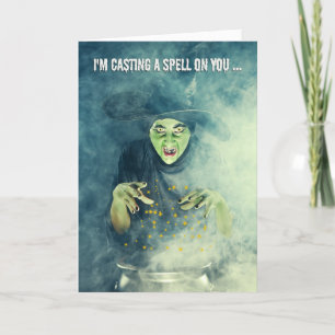 Happy Halloween Creepy Witch Casting Spell シーズンカード