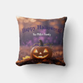Happy Halloween Custom Family Name クッション (正面)
