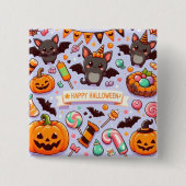 Happy halloween cute bats candy 缶バッジ (正面)