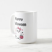 Happy Halloween Cute Pumpkin Ghost コーヒーマグカップ (正面左)