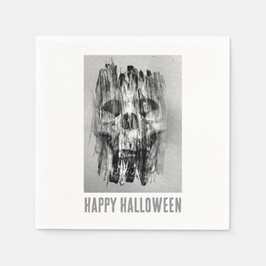 Happy Halloween. Distressed skull スタンダードカクテルナプキン (正面)