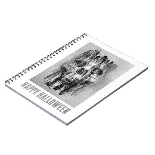 Happy Halloween. Distressed skull ノートブック (左側)