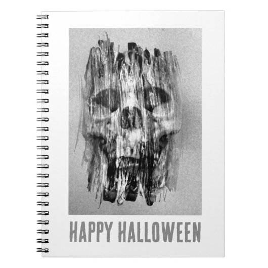 Happy Halloween. Distressed skull ノートブック (正面)