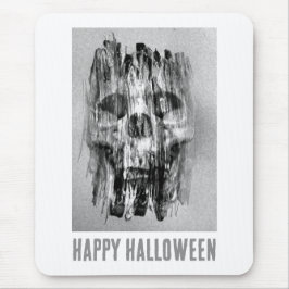 Happy Halloween. Distressed skull マウスパッド