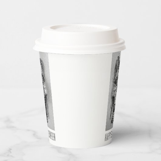 Happy Halloween. Distressed skull 紙コップ (左)