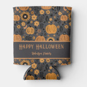 Happy Halloween Fall Pumpkin Family Name 缶クーラー (正面)