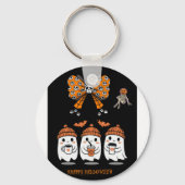 Happy Halloween – fantômes café mignons キーホルダー (正面)