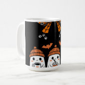 Happy Halloween – fantômes café mignons コーヒーマグカップ (正面左)