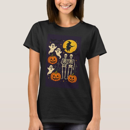 Happy Halloween Flying Witch Tシャツ (正面)