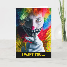 Happy Halloween For Anyone Creepy Evil Clown シーズンカード
