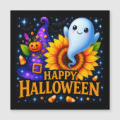 Happy Halloween Friendly Ghost Magnetic Card (正面)