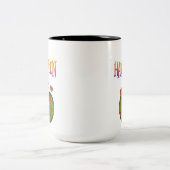 Happy Halloween funny Pumpkin  ツートーンマグカップ (中央)