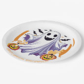 Happy Halloween Ghost ペーパープレート (アングル)